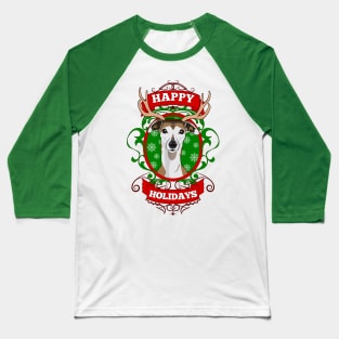 Christmas Happy Holidays Puppy Reindeer Antlers Baseball T-Shirt